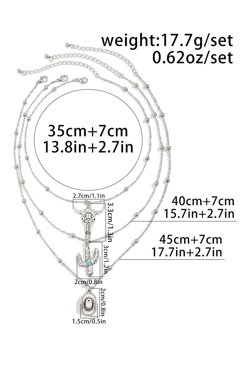 Western Pendant Adjustable Multi Layer Necklace