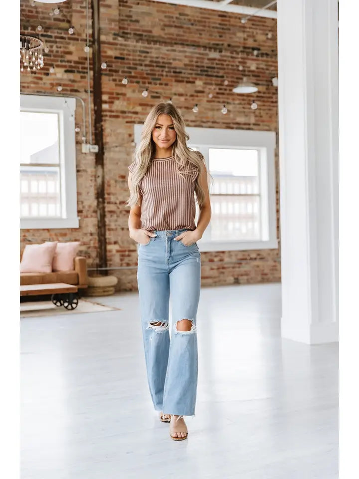 Striped Ruffle Top