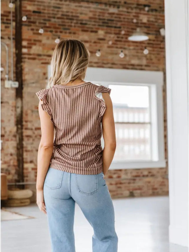 Striped Ruffle Top
